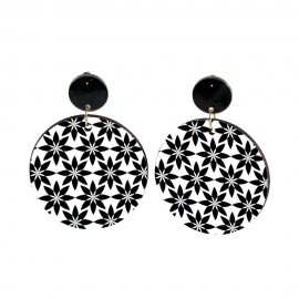 Wood Earrings Round style CR01A1101W