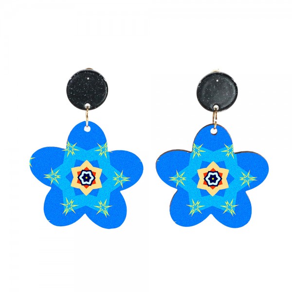 Wood Earrings Flower style FL01A1101W