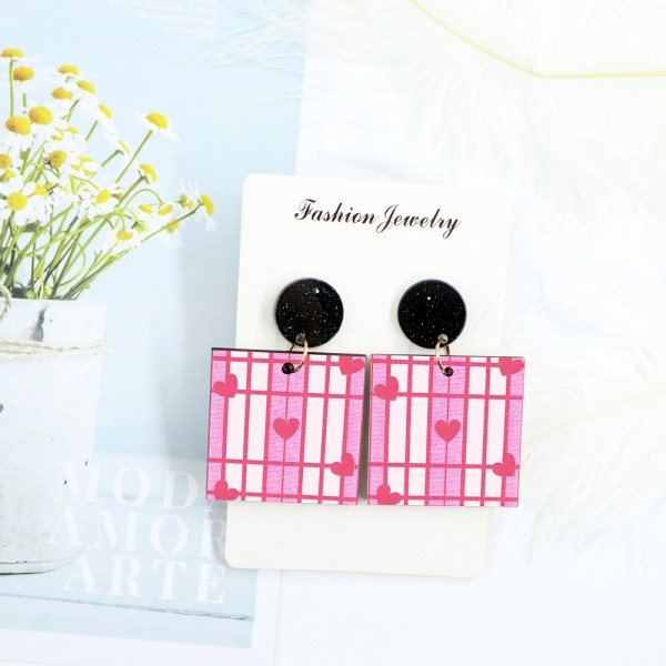 Wood Earrings Square style SQ01A1113W