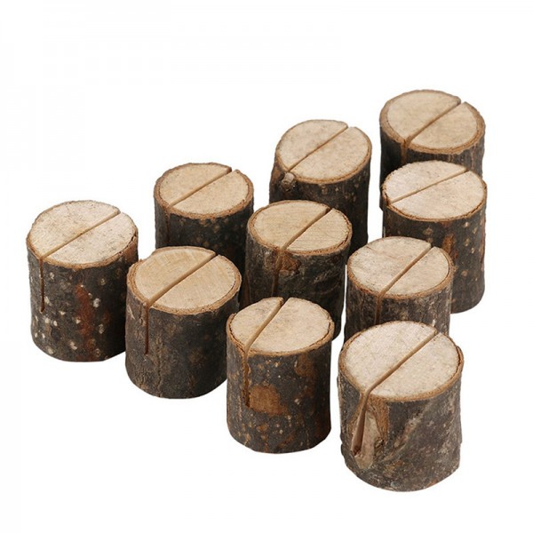 Wood Card Holders with Swirl Wire